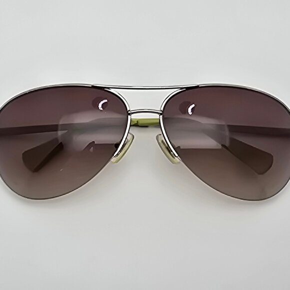 Coach S1013 045 Silver Frame Brown Gradient Lens Semi Rimless Aviator Sunglasses main image 7